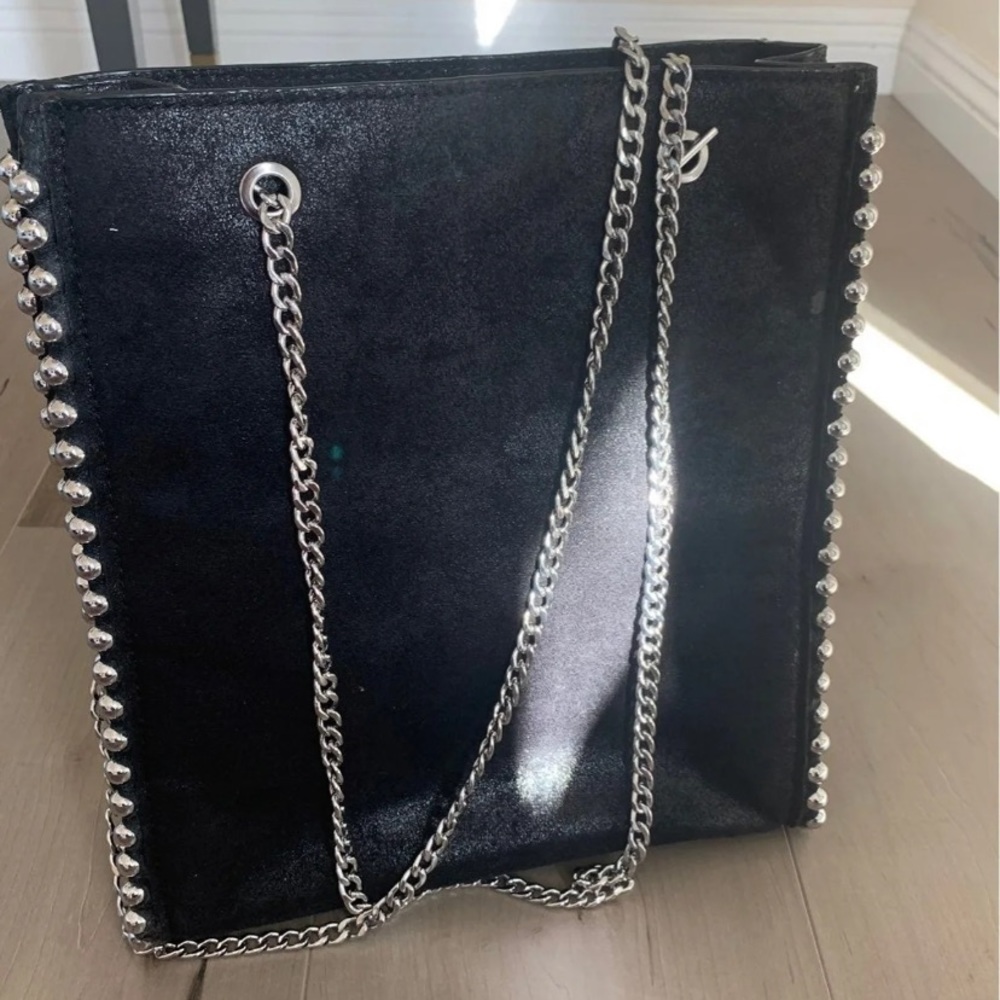 Zara black studded shoulder bag